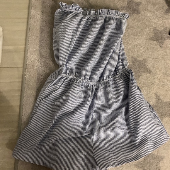 Blue and White Striped Romper - Picture 1 of 1